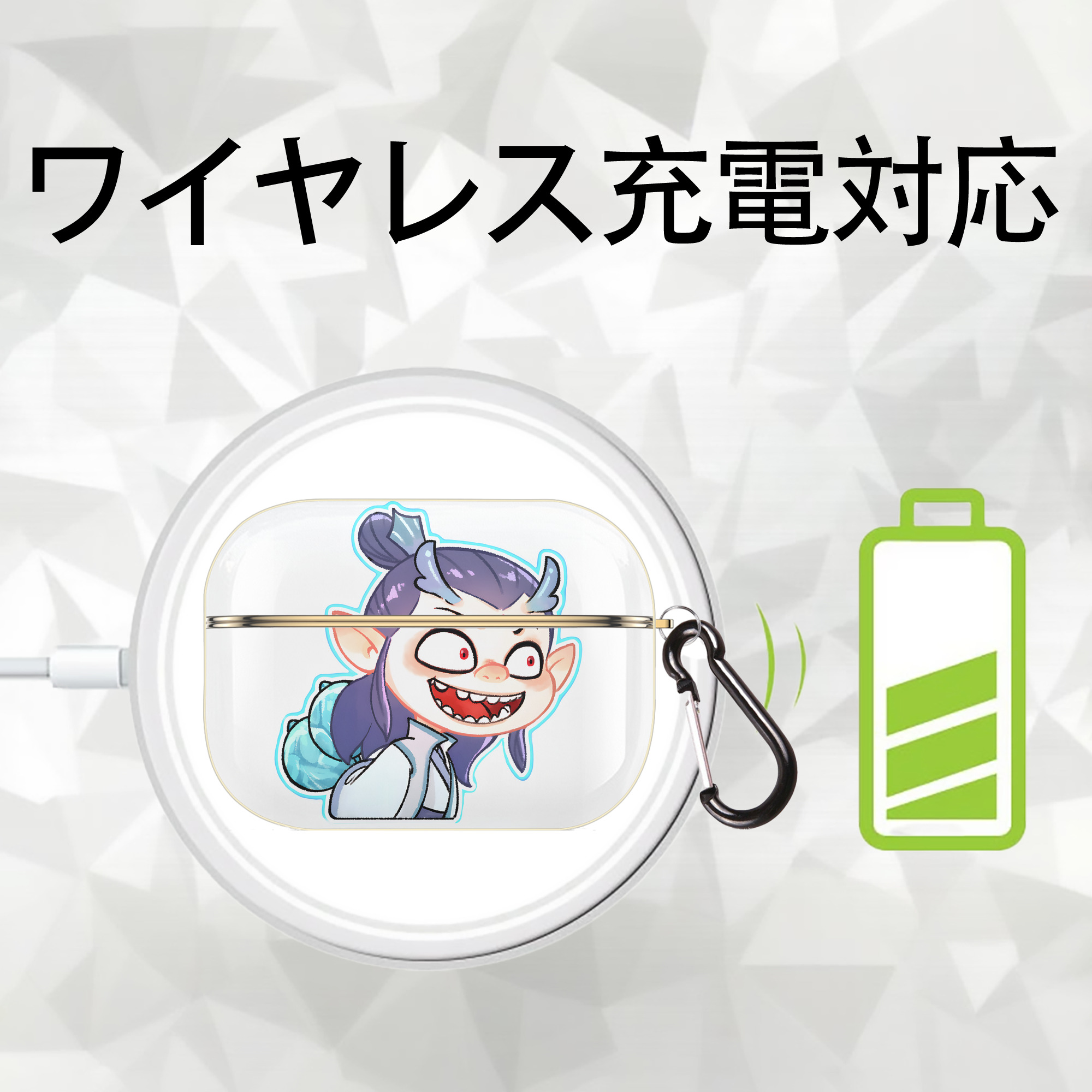 Ne Zha 2 ナタ 魔童の大暴れ 【AirPods Pro用】ハードシェル保護ケース｜耐衝撃・防指紋・カラビナ付き商品仕様