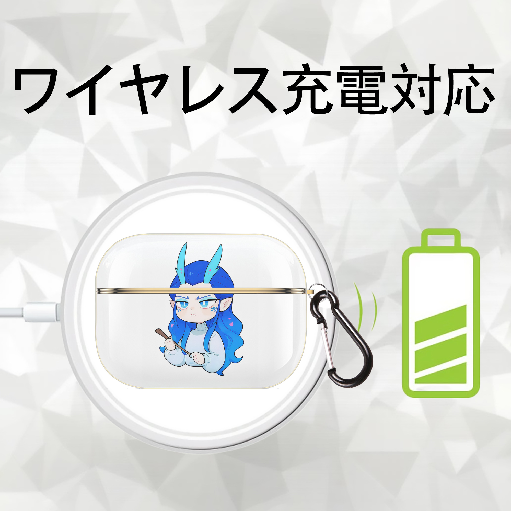 Ne Zha 2 ナタ 魔童の大暴れ 【AirPods Pro用】ハードシェル保護ケース｜耐衝撃・防指紋・カラビナ付き商品仕様