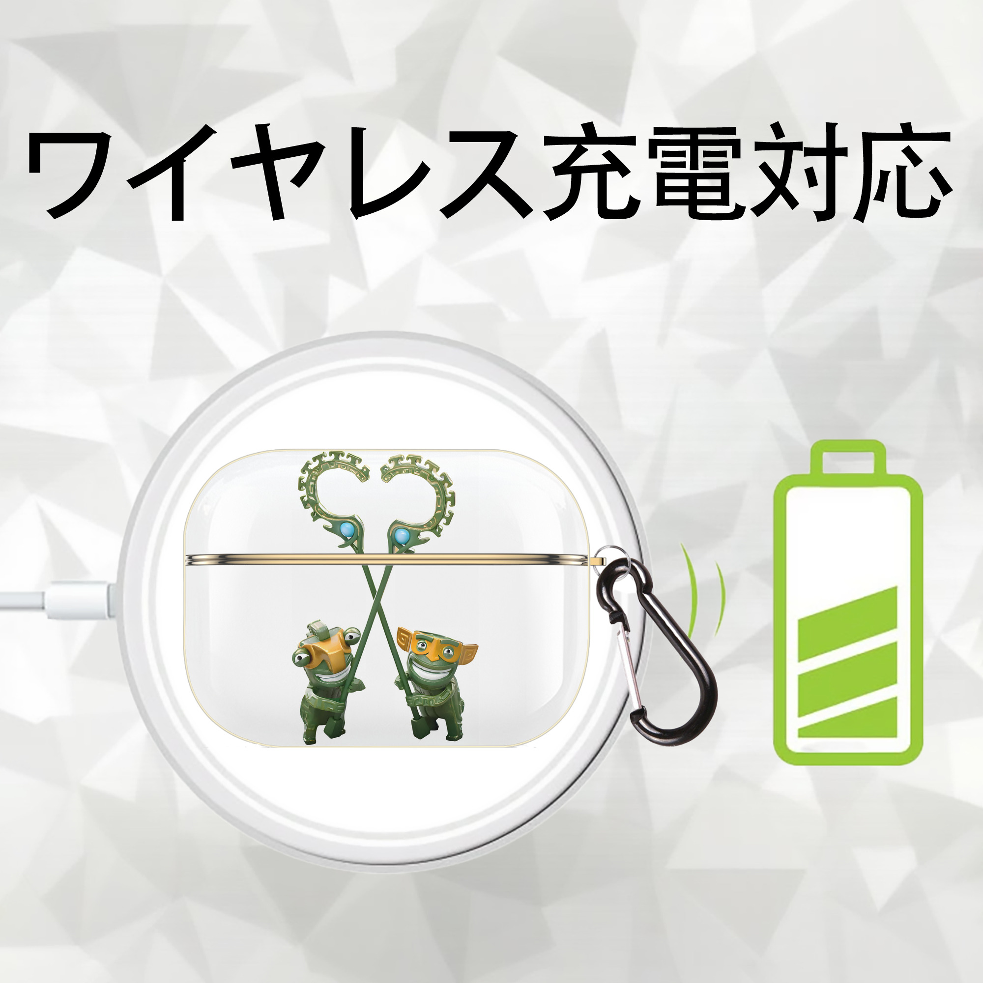 Ne Zha 2 ナタ 魔童の大暴れ 【AirPods Pro用】ハードシェル保護ケース｜耐衝撃・防指紋・カラビナ付き商品仕様