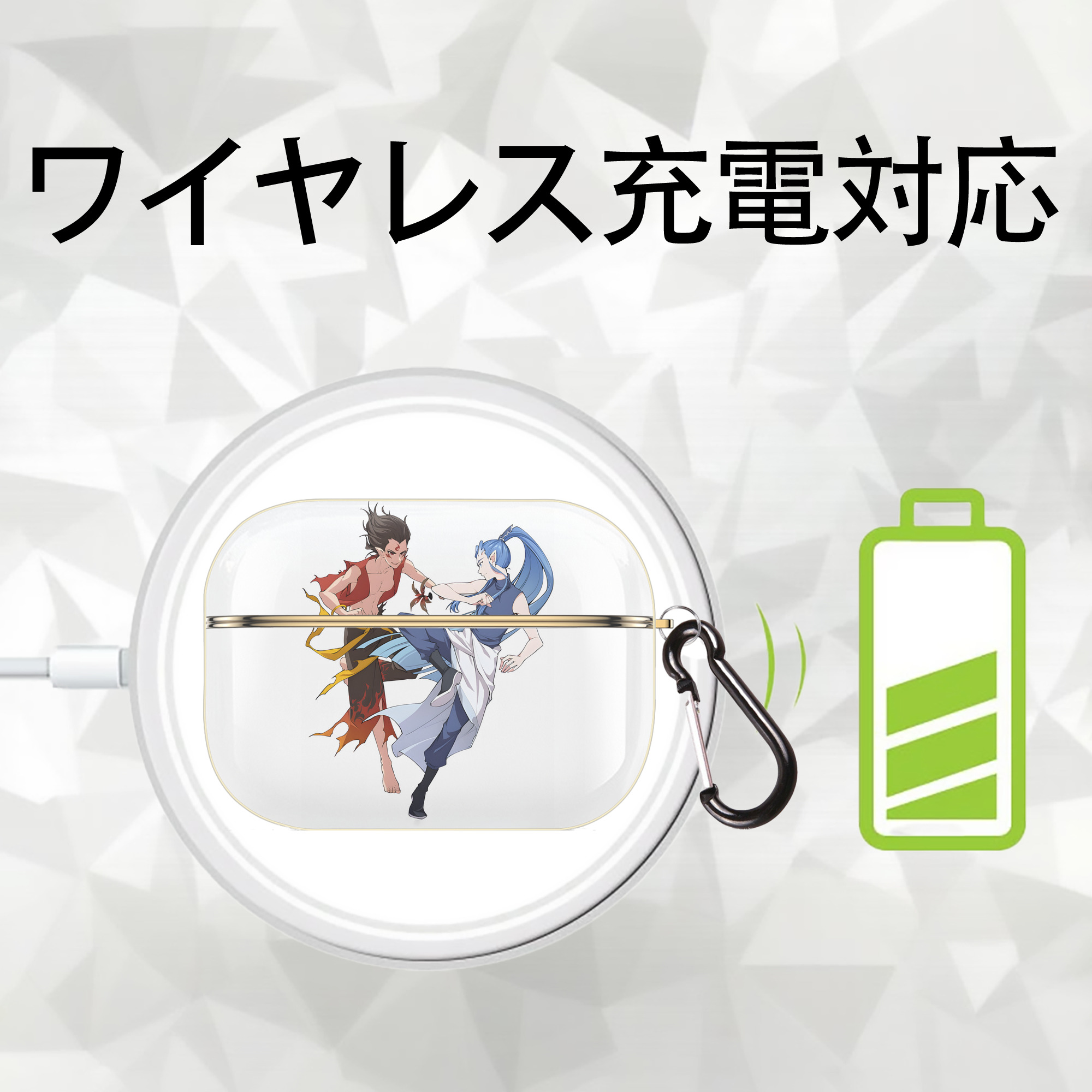 Ne Zha 2 ナタ 魔童の大暴れ 【AirPods Pro用】ハードシェル保護ケース｜耐衝撃・防指紋・カラビナ付き商品仕様