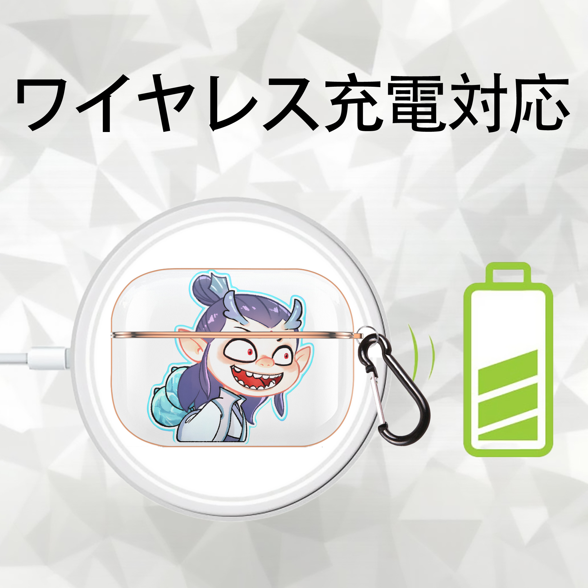 Ne Zha 2 ナタ 魔童の大暴れ 【AirPods Pro用】ハードシェル保護ケース｜耐衝撃・防指紋・カラビナ付き商品仕様