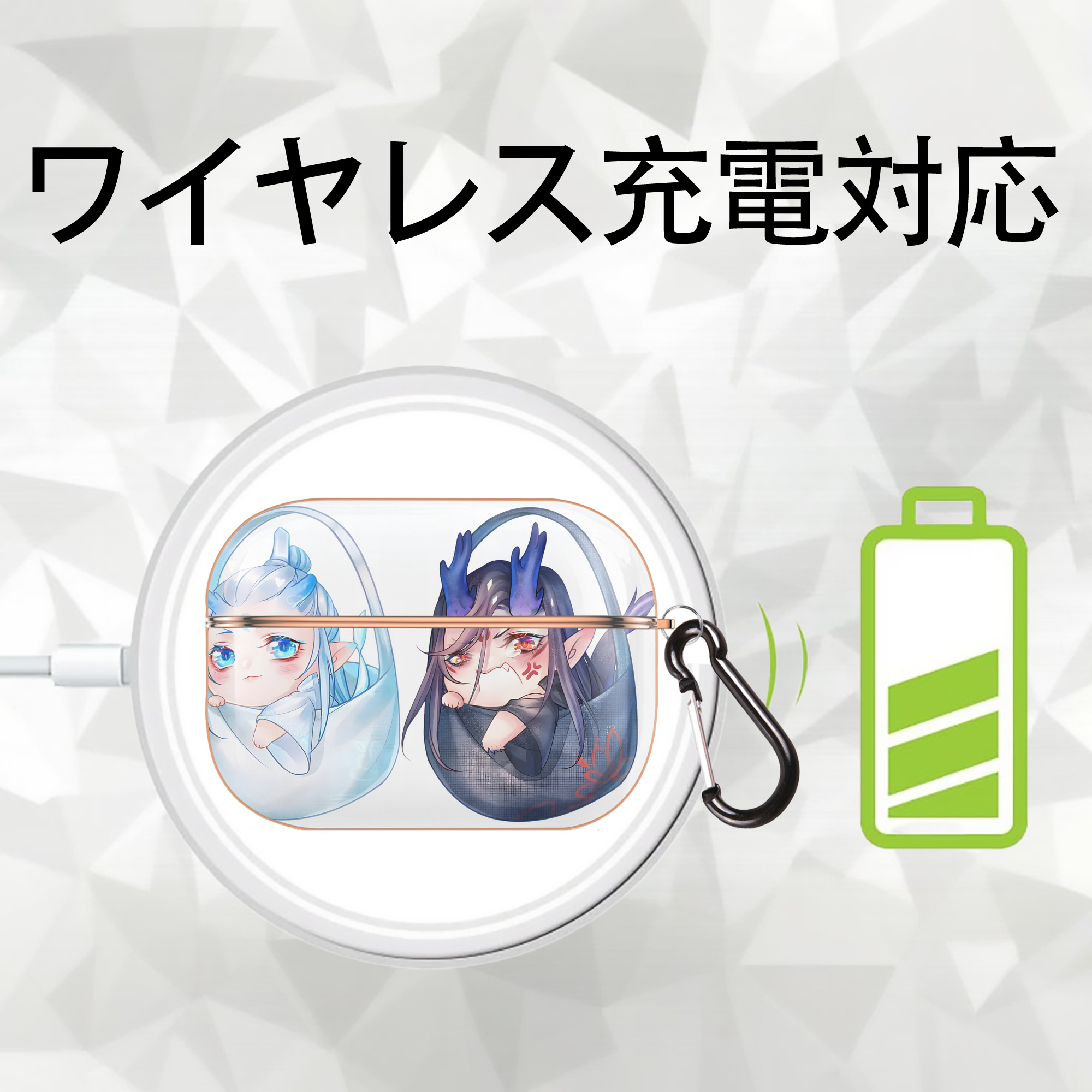 Ne Zha 2 ナタ 魔童の大暴れ 【AirPods Pro用】ハードシェル保護ケース｜耐衝撃・防指紋・カラビナ付き商品仕様