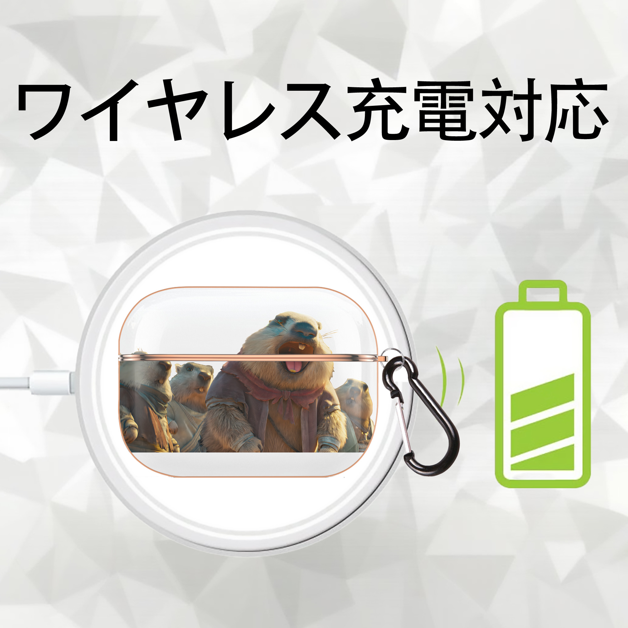 Ne Zha 2 ナタ 魔童の大暴れ 【AirPods Pro用】ハードシェル保護ケース｜耐衝撃・防指紋・カラビナ付き商品仕様